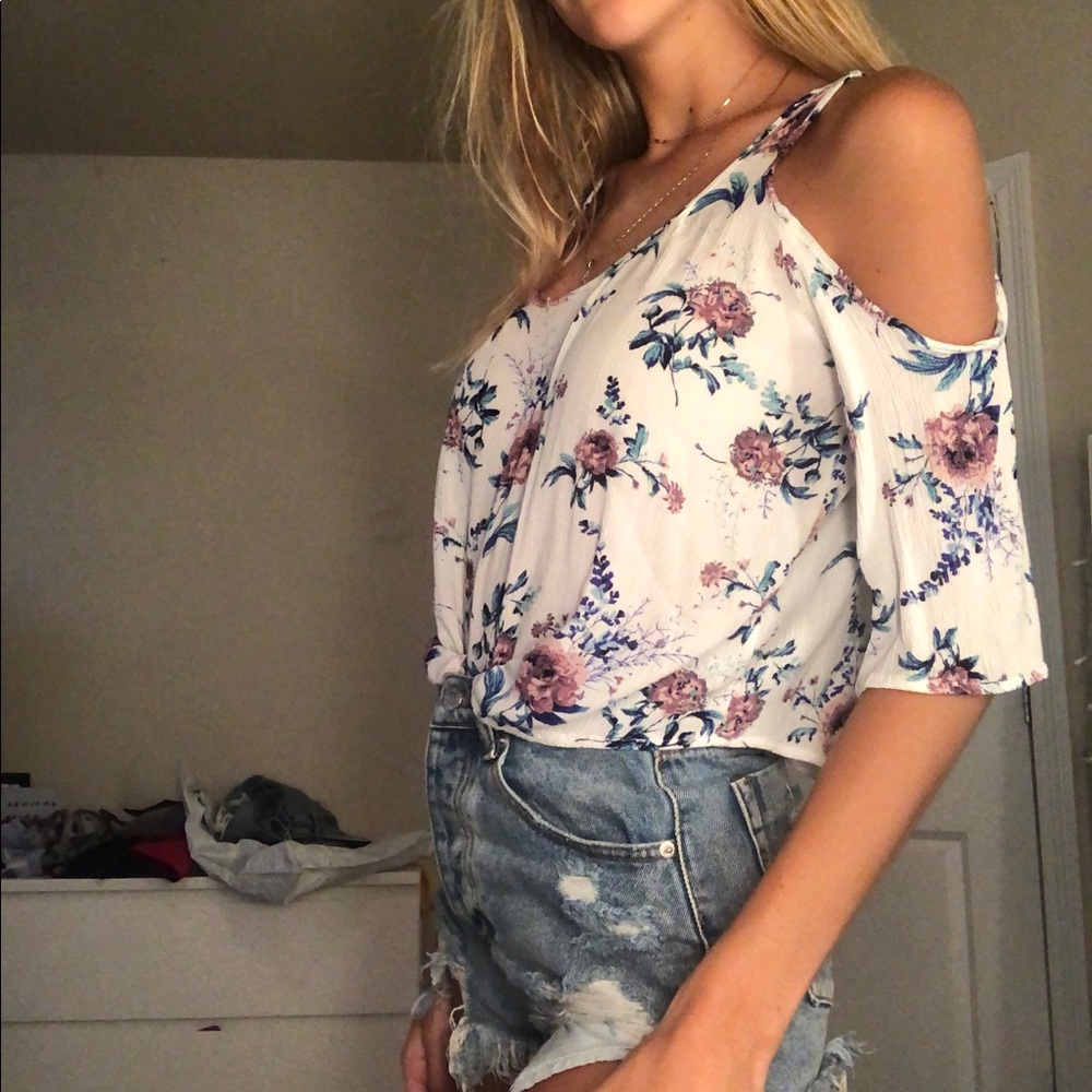 Cut out shoulder blouse